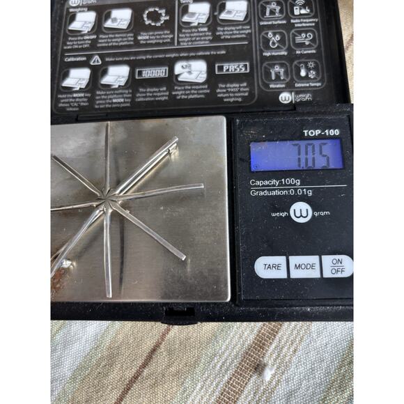 MCM Sterling Silver Modernist Minimalist 2.5” Starburst Brooch 1940 925 - Picture 6 of 6